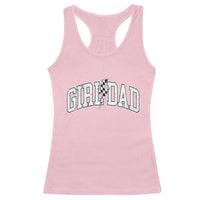 Girl Dad Lightning Bolt Checkered Varsity Daughter Daddy Racerback Tank Top