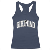 Girl Dad Lightning Bolt Checkered Varsity Daughter Daddy Racerback Tank Top