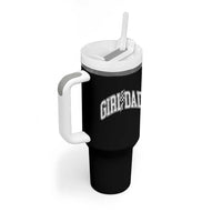 Girl Dad Lightning Bolt Checkered Varsity Daughter Daddy Tumbler With Handle