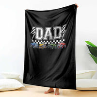 Monster Truck Dad Throw Blanket Funny Truck Daddy Checkered Father's Day