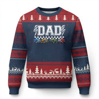 Monster Truck Dad Ugly Christmas Sweater Funny Truck Daddy Checkered Father's Day