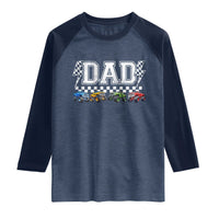 Monster Truck Dad Raglan Shirt Funny Truck Daddy Checkered Father's Day
