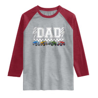 Monster Truck Dad Raglan Shirt Funny Truck Daddy Checkered Father's Day