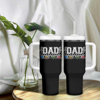 Monster Truck Dad Tumbler With Handle Funny Truck Daddy Checkered Father's Day