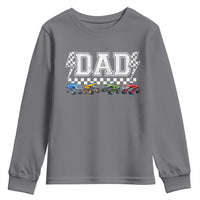 Monster Truck Dad Youth Sweatshirt Funny Truck Daddy Checkered Father's Day