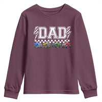 Monster Truck Dad Youth Sweatshirt Funny Truck Daddy Checkered Father's Day