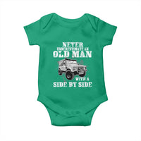 Classic Car Baby Onesie Never Underestimate An Old Man With A Side By Side Vintage Car - Wonder Print Shop