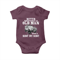 Classic Car Baby Onesie Never Underestimate An Old Man With A Side By Side Vintage Car - Wonder Print Shop