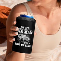 Classic Car 4 in 1 Can Cooler Tumbler Never Underestimate An Old Man With A Side By Side Vintage Car - Wonder Print Shop