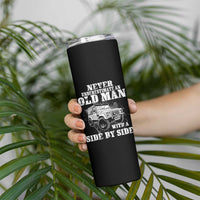Classic Car Skinny Tumbler Never Underestimate An Old Man With A Side By Side Vintage Car - Wonder Print Shop