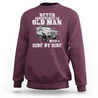 Classic Car Sweatshirt Never Underestimate An Old Man With A Side By Side Vintage Car - Wonder Print Shop