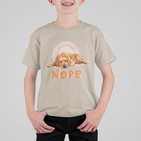 Lazy Golden Retriever T Shirt For Kid Nope Funny Dog Lover - Wonder Print Shop