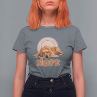 Lazy Golden Retriever T Shirt For Women Nope Funny Dog Lover - Wonder Print Shop