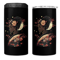 African American Geisha Kimono Blasian Japanese Sakura 4 in 1 Can Cooler Tumbler