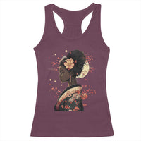 African American Geisha Kimono Blasian Japanese Sakura Racerback Tank Top