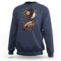 African American Geisha Kimono Blasian Japanese Sakura Sweatshirt