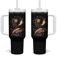 African American Geisha Kimono Blasian Japanese Sakura Tumbler With Handle