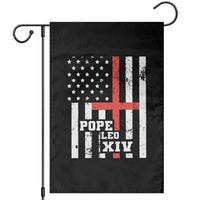 Pope Leo XIV Garden Flag First American Pope Catholic Religious Cross American Flag - Wonder Print Shop