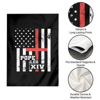 Pope Leo XIV Garden Flag First American Pope Catholic Religious Cross American Flag - Wonder Print Shop