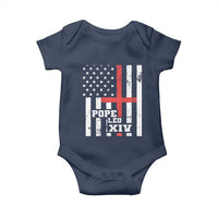 Pope Leo XIV Baby Onesie First American Pope Catholic Religious Cross American Flag