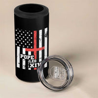 Pope Leo XIV 4 in 1 Can Cooler Tumbler First American Pope Catholic Religious Cross American Flag