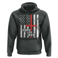 Pope Leo XIV Hoodie First American Pope Catholic Religious Cross American Flag