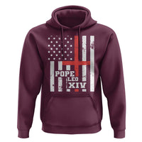 Pope Leo XIV Hoodie First American Pope Catholic Religious Cross American Flag