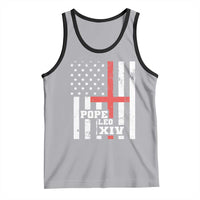Pope Leo XIV Tank Top First American Pope Catholic Religious Cross American Flag