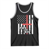 Pope Leo XIV Tank Top First American Pope Catholic Religious Cross American Flag