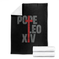 Pope Leo XIV Throw Blanket First American Pope Catholic Religious Cross - Wonder Print Shop