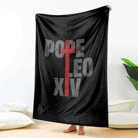 Pope Leo XIV Throw Blanket First American Pope Catholic Religious Cross - Wonder Print Shop