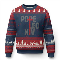 Pope Leo XIV Ugly Christmas Sweater First American Pope Catholic Religious Cross - Wonder Print Shop