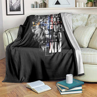 God Bless Pope Leo XIV Throw Blanket Lion American Flag - Wonder Print Shop