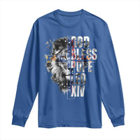 God Bless Pope Leo XIV Long Sleeve Shirt Lion American Flag