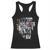 God Bless Pope Leo XIV Racerback Tank Top Lion American Flag