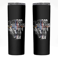 God Bless Pope Leo XIV Skinny Tumbler Lion American Flag