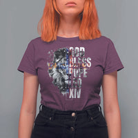 God Bless Pope Leo XIV T Shirt For Women Lion American Flag