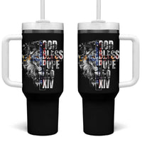 God Bless Pope Leo XIV Tumbler With Handle Lion American Flag
