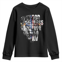 God Bless Pope Leo XIV Youth Sweatshirt Lion American Flag