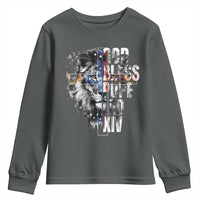 God Bless Pope Leo XIV Youth Sweatshirt Lion American Flag