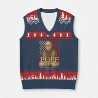 Cardinal Pope Leo XIV V-Neck Knit Sweater Vest 267th Robert Francis Prevost American Flag - Wonder Print Shop