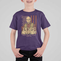 Cardinal Pope Leo XIV T Shirt For Kid 267th Robert Francis Prevost American Flag