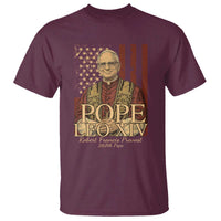 Cardinal Pope Leo XIV T Shirt 267th Robert Francis Prevost American Flag