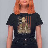 Cardinal Pope Leo XIV T Shirt For Women 267th Robert Francis Prevost American Flag