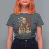 Cardinal Pope Leo XIV T Shirt For Women 267th Robert Francis Prevost American Flag