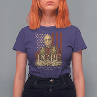 Cardinal Pope Leo XIV T Shirt For Women 267th Robert Francis Prevost American Flag