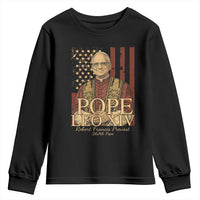 Cardinal Pope Leo XIV Youth Sweatshirt 267th Robert Francis Prevost American Flag