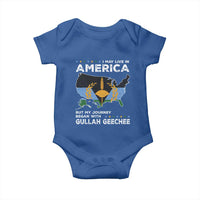 I May Live In America But My Journey Began With Gullah Geechee Baby Onesie Gullah Geechee Pride