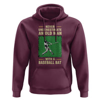 Funny Baseball Hoodie Never Underestimate An Old Man With A Baseball Bat - Wonder Print Shop