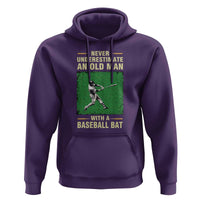 Funny Baseball Hoodie Never Underestimate An Old Man With A Baseball Bat - Wonder Print Shop